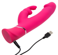 Розовый вибратор-кролик Realistic Dual Density Rechargeable Rabbit Vibrator - 25,5 см. - 4