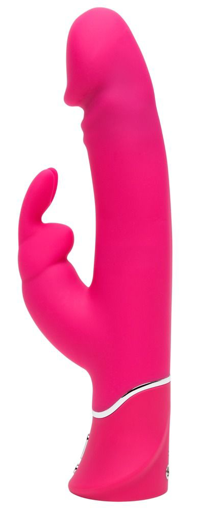 Розовый вибратор-кролик Realistic Dual Density Rechargeable Rabbit Vibrator - 25,5 см. - 1