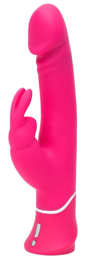 Розовый вибратор-кролик Realistic Dual Density Rechargeable Rabbit Vibrator - 25,5 см. - 0