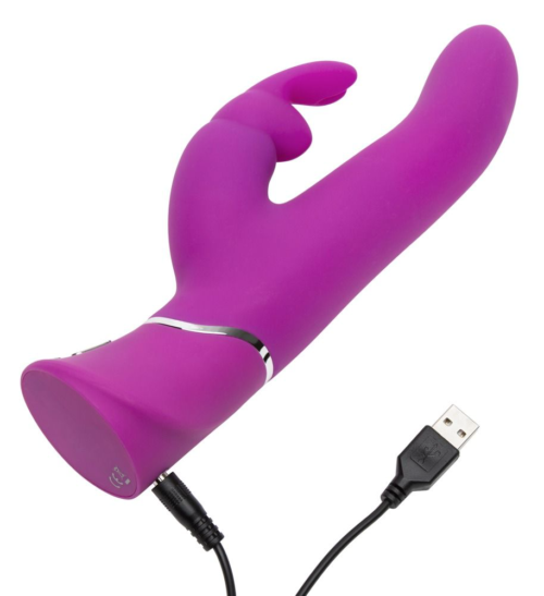 Лиловый вибратор Curve Thrusting Rechargeable Rabbit Vibrator - 24,1 см. - 4