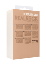 Телесный фаллоимитатор Realistic Cock 8 With Scrotum - 20 см. - 2