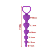 Фиолетовые анальные бусы - 19 см. - 2