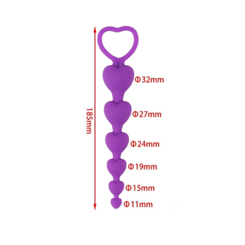 Фиолетовые анальные бусы - 19 см. - 2
