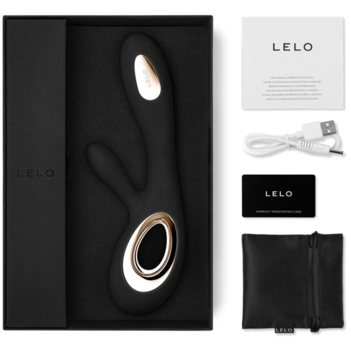 Черный вибратор-кролик Lelo Soraya Wave - 21,8 см. - 1