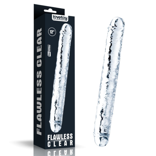 Прозрачный двусторонний фаллоимитатор Flawless Clear Double Dildo - 30 см. - 1