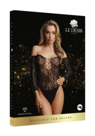 Пикантное боди Wonder Rhinestone Bodysuit с длинным рукавом - 4