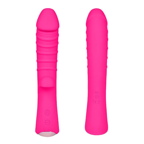 Ярко-розовый вибромассажер 5 Silicone Wild Passion - 19,1 см. - 2