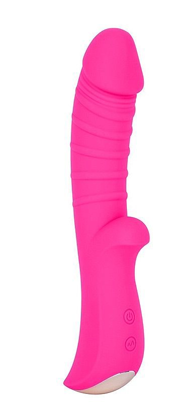 Ярко-розовый вибромассажер 5 Silicone Wild Passion - 19,1 см. - 0