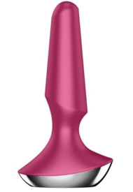 Малиновая анальная пробка с вибрацией Satisfyer Plug-ilicious 2 - 14 см. - 0