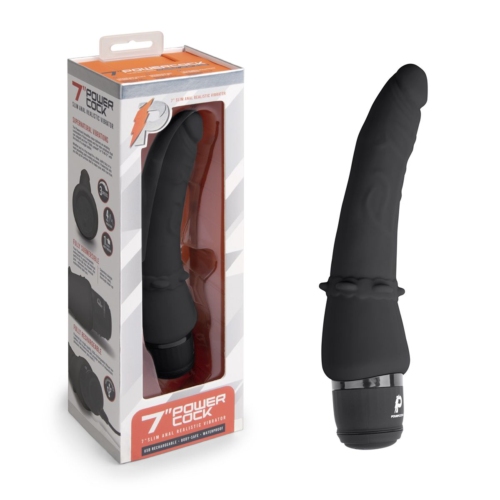 Черный анальный вибратор 7 Slim Anal Realistic Vibrator - 20 см. - 0