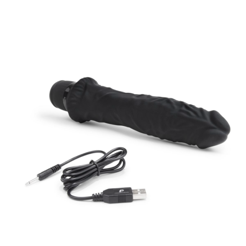 Черный вибратор-реалистик 8 Girthy Realistic Vibrator - 24,5 см. - 2