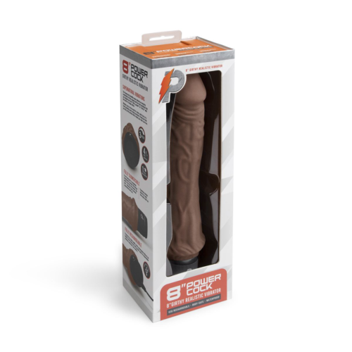 Коричневый вибратор-реалистик 8 Girthy Realistic Vibrator - 24,5 см. - 2