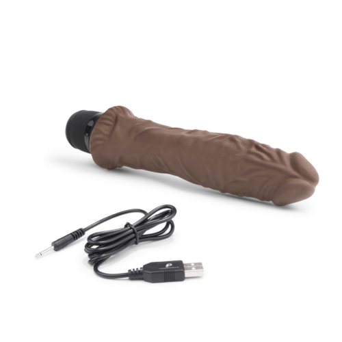 Коричневый вибратор-реалистик 8 Girthy Realistic Vibrator - 24,5 см. - 3