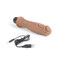 Кофейный вибратор-реалистик 8 Girthy Realistic Vibrator - 24,5 см. - 2