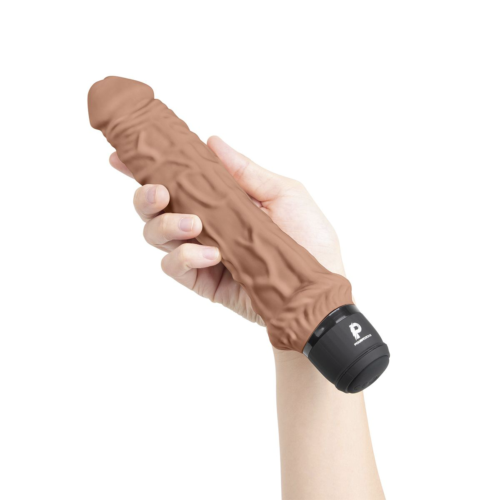 Кофейный вибратор-реалистик 8 Girthy Realistic Vibrator - 24,5 см. - 1