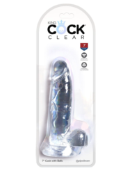 Прозрачный фаллоимитатор 7 Cock with Balls - 20,3 см. - 4