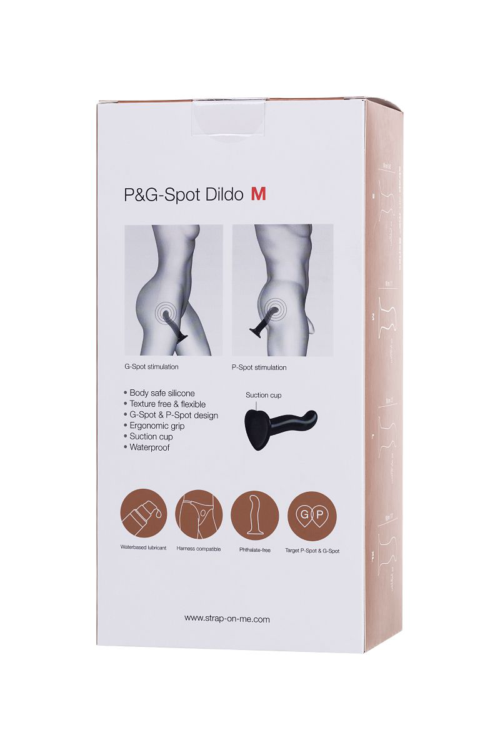 Черный стимулятор для пар P G-Spot Dildo Size M - 18 см. - 7