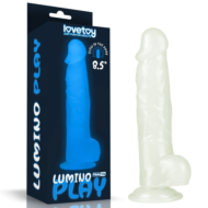 Прозрачный, светящийся в темноте фаллоимитатор Lumino Play Dildo - 21,5 см. - 0