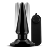 Черная анальная пробка с вибрацией Basic Vibrating Anal Pleaser - 10,2 см. - 0