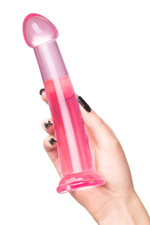 Розовый нереалистичный фаллоимитатор Jelly Dildo L - 20 см. - 4