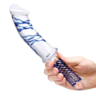 Прозрачно-синий двусторонний стимулятор 11 Realistic Double Ended Dildo - 28 см. - 0