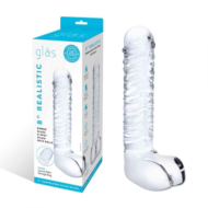 Прозрачный фаллоимитатор 8 Realistic Ribbed Glass Dildo - 20,3 см. - 1