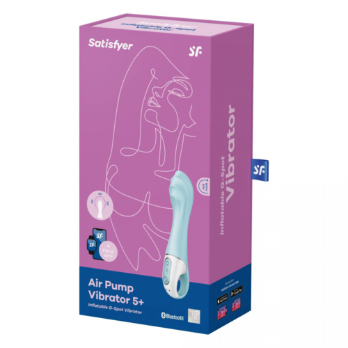 Голубой вибромассажер Air Pump Vibrator 5+ - 21 см. - 1