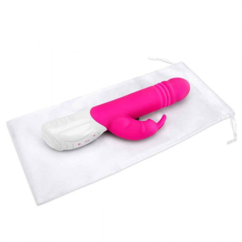 Розовый пульсирующий вибромассажер G-Spot Thrusting Rabbit - 24 см. - 3