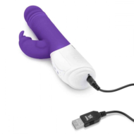 Фиолетовый пульсирующий вибромассажер G-Spot Thrusting Rabbit - 24 см. - 4