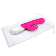 Розовый вибромассажер с клиторальной стимуляцией Clitoral Suction Rabbit - 24,5 см. - 3