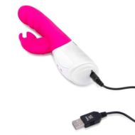 Розовый вибромассажер с клиторальной стимуляцией Clitoral Suction Rabbit - 24,5 см. - 5