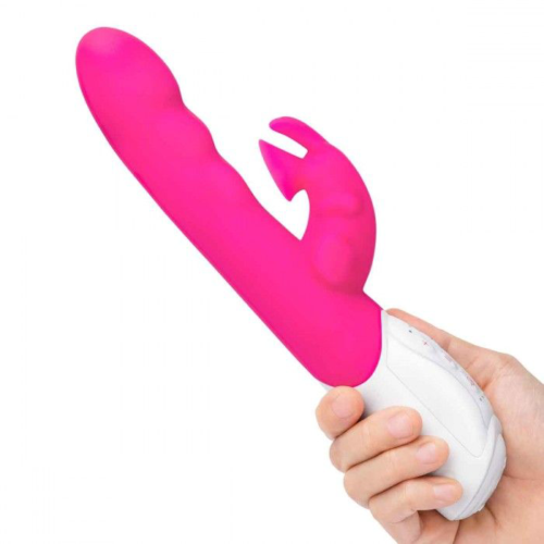 Розовый вибромассажер с клиторальной стимуляцией Clitoral Suction Rabbit - 24,5 см. - 2