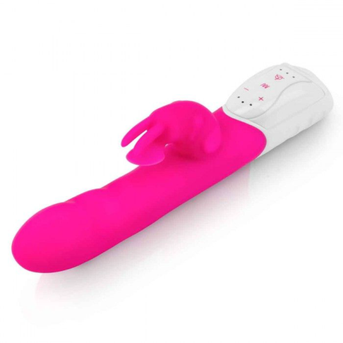 Розовый вибромассажер с клиторальной стимуляцией Clitoral Suction Rabbit - 24,5 см. - 0