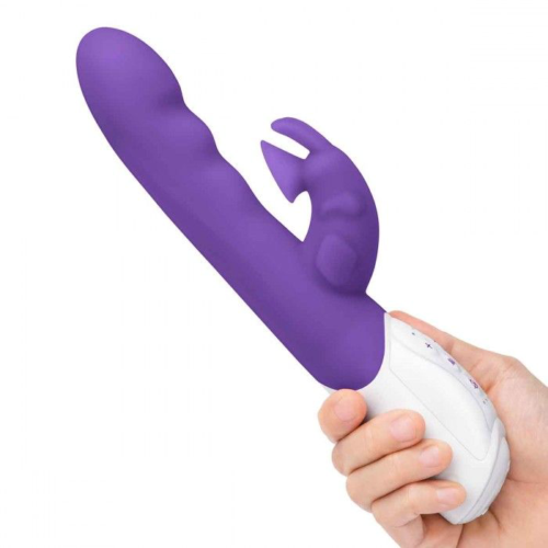 Фиолетовый вибромассажер с клиторальной стимуляцией Clitoral Suction Rabbit - 24,5 см. - 2