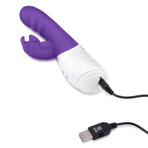 Фиолетовый вибромассажер с клиторальной стимуляцией Clitoral Suction Rabbit - 24,5 см. - 5