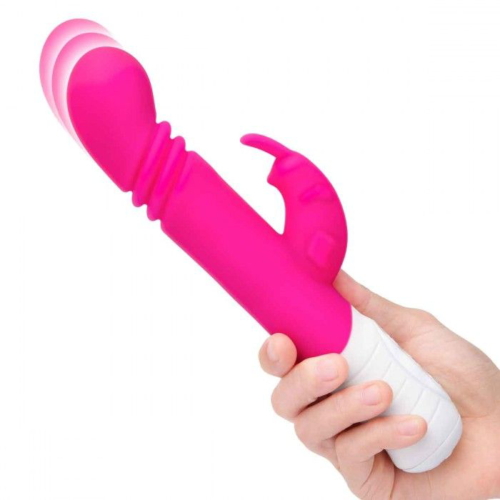 Розовый массажер для G-точки Slim Shaft thrusting G-spot Rabbit - 23 см. - 2