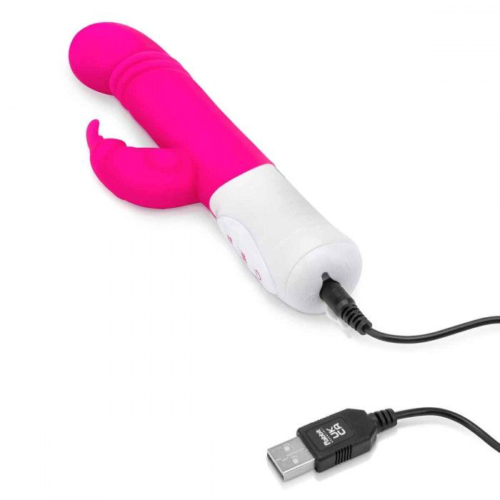 Розовый массажер для G-точки Slim Shaft thrusting G-spot Rabbit - 23 см. - 5