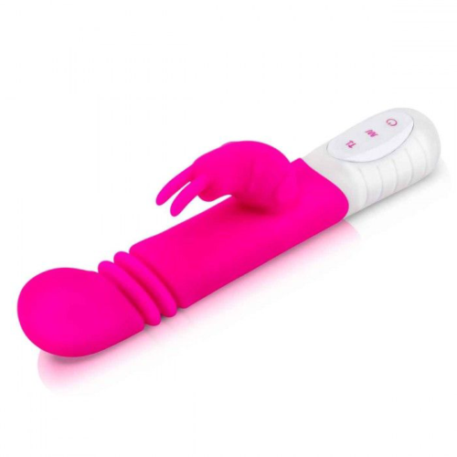 Розовый массажер для G-точки Slim Shaft thrusting G-spot Rabbit - 23 см. - 0