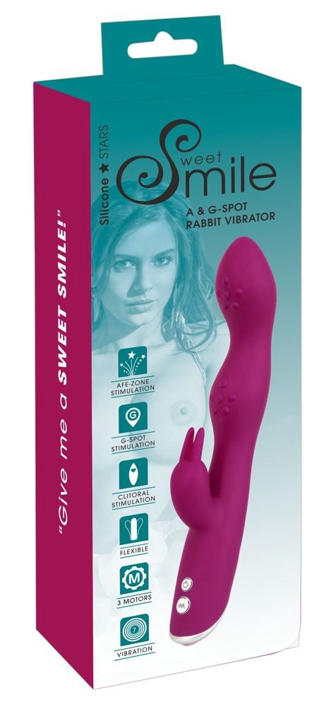 Фиолетовый вибратор A G-Spot Rabbit Vibrator для стимуляции зон G и A - 23,6 см. - 8