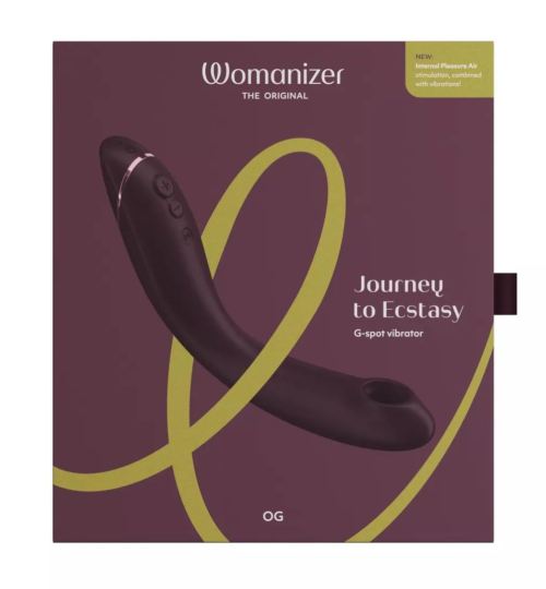 Сливовый стимулятор G-точки Womanizer OG c технологией Pleasure Air и вибрацией - 17,7 см. - 3