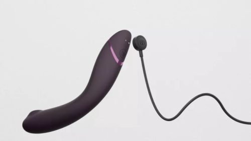 Сливовый стимулятор G-точки Womanizer OG c технологией Pleasure Air и вибрацией - 17,7 см. - 7