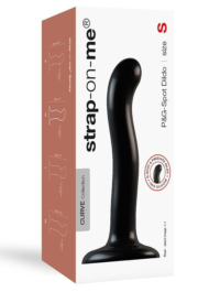 Черный фаллоимитатор-насадка Strap-On-Me P G spot Dildo size S - 16,4 см. - 2