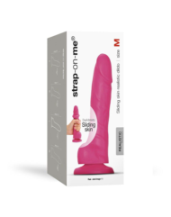 Розовый фаллоимитатор Strap-On-Me Sliding Skin Realistic Dildo size M - 2