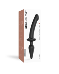 Черный двусторонний фаллоимитатор Strap-On-Me Dildo Plug-In Switch size S - 1