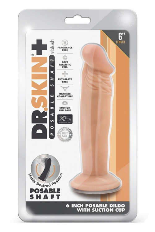 Телесный фаллоимитатор-реалистик 6 Inch Posable Dildo - 16,5 см. - 4