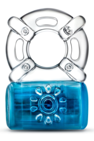 Синее эрекционное виброкольцо One Night Stand Vibrating C-Ring - 1