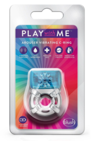 Синее эрекционное виброкольцо One Night Stand Vibrating C-Ring - 2