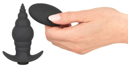 Черная анальная вибропробка RC Butt Plug - 9,6 см. - 4