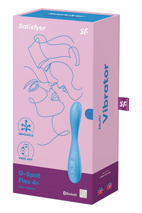 Голубой гибкий вибромассажер Satisfyer G-Spot Flex 4+ - 19 см. - 3