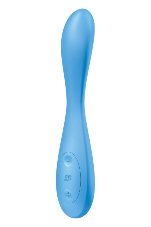 Голубой гибкий вибромассажер Satisfyer G-Spot Flex 4+ - 19 см. - 0